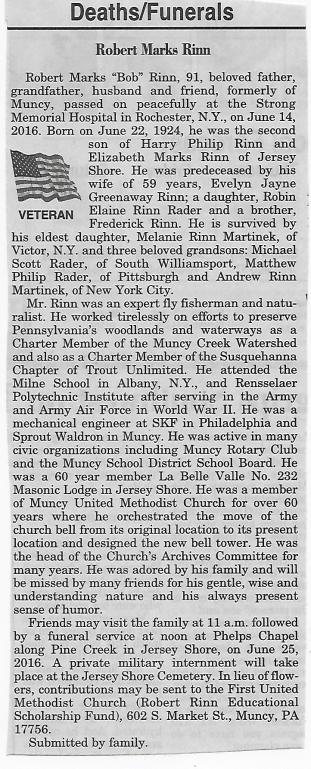 2016-06-21 Bob Rinn obituary